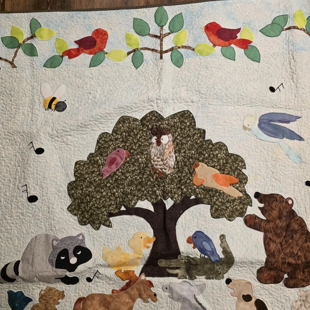 Handmade Appliqué‎ Childs Quilt Nursery 50 X 55